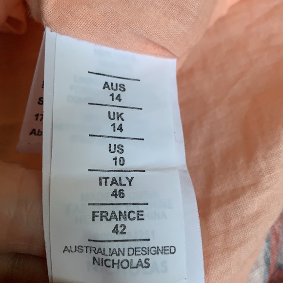 Nicholas Asilah Linen Floral Printer Cut Out Tie Dress Size 10 - Picture 7 of 8